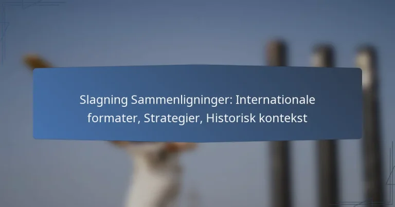 Slagning Sammenligninger: Internationale formater, Strategier, Historisk kontekst