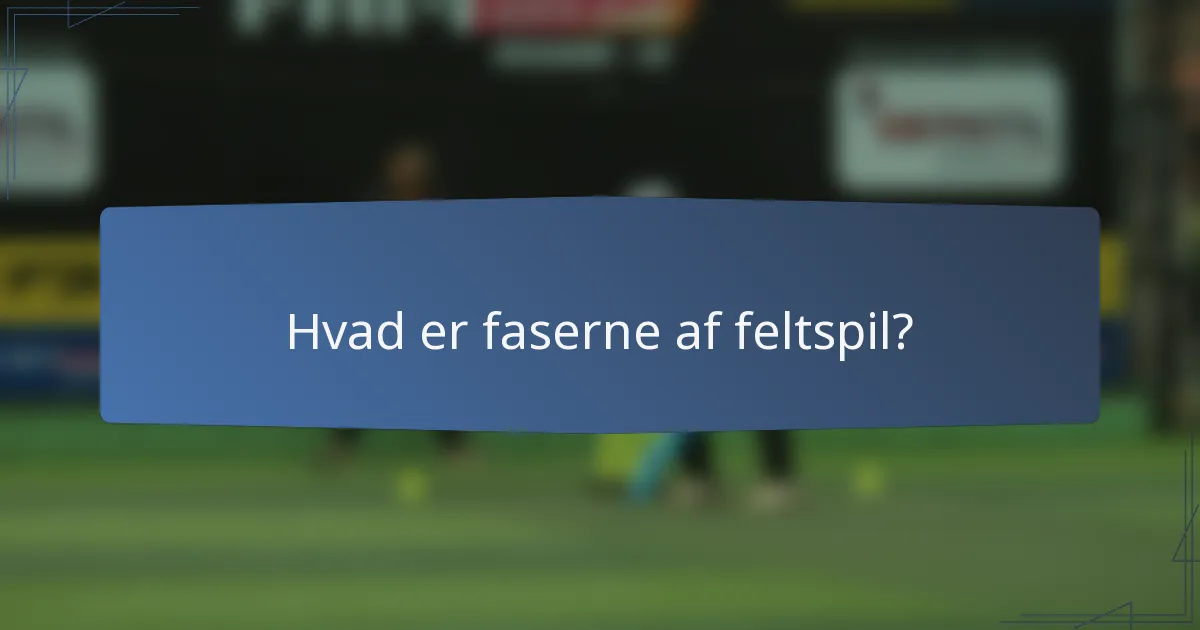 Hvad er faserne af feltspil?